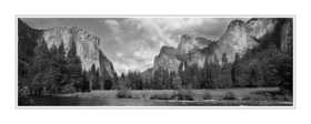 yosemite valley view panorama bw